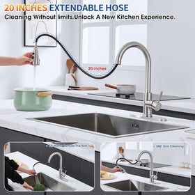 SOEBIZ high-arc design kitchen faucet with extra clearance for large pots
