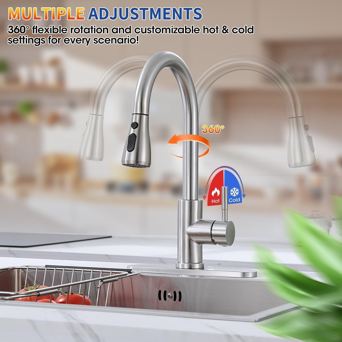 SOEBIZ three-spray-mode sprayer for versatile kitchen tasks