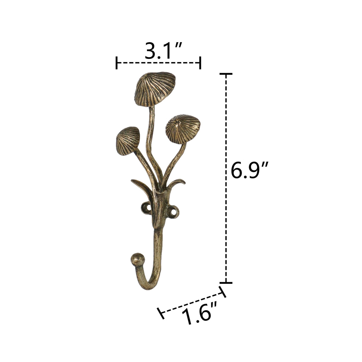 SOFFEE DESIGN bathroom towel and key hanger with gold mushroom hooks