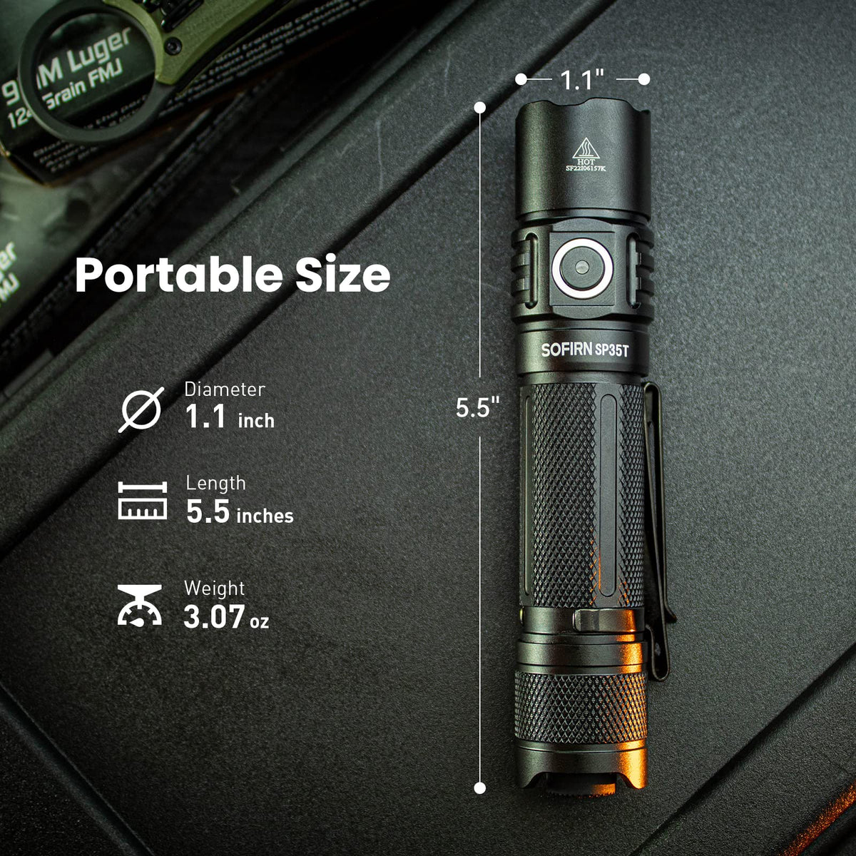 Sofirn SP35T USB-C charging port close-up for quick, convenient recharging.