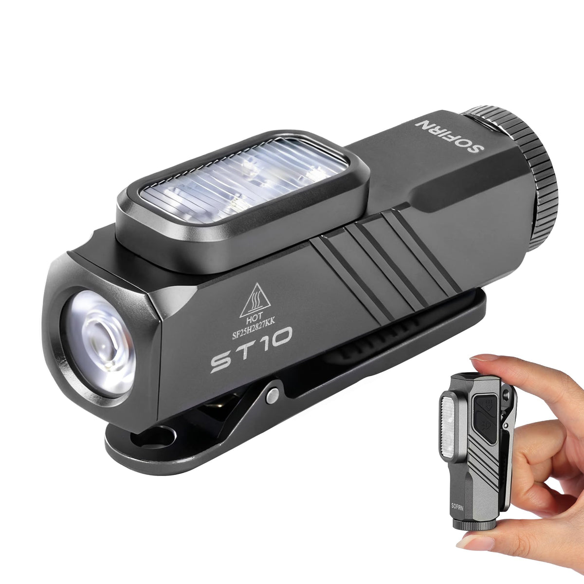 sofirn ST10 front view showing compact pocketable design for easy carry