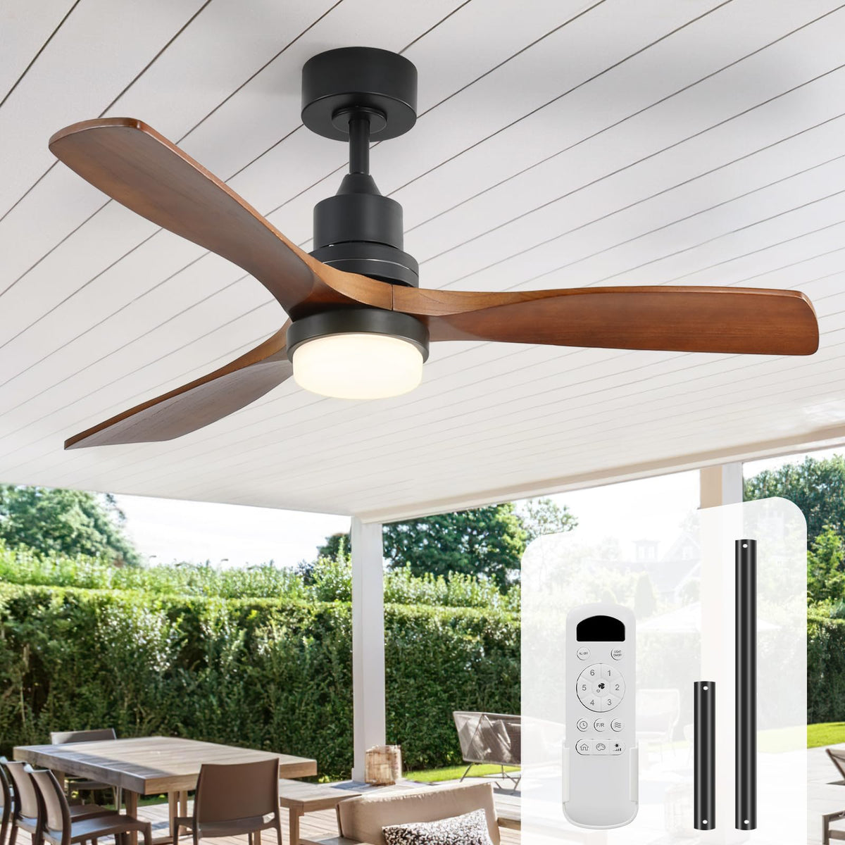 Sofucor 52-inch fan with lights, ideal for large rooms and quiet cooling.