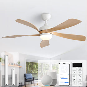 Sofucor 52-inch smart ceiling fan with light and remote for easy control.