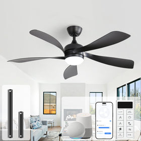 Sofucor 52-inch ceiling fan with lights in full living room view for ambiance