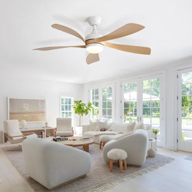 Sofucor 52-inch smart fan with dimmable lights and sleep timers.