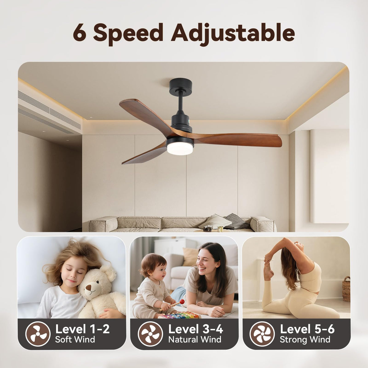 Sofucor 52-inch fan delivering broad coverage for larger living spaces