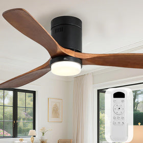 sofucor 52-inch flush-mount fan with light and remote for living spaces