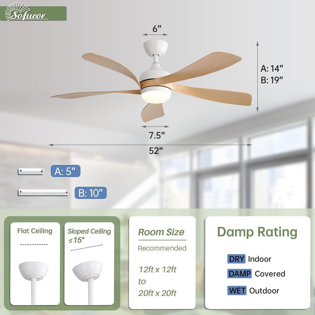 Sofucor modern retro design fits multiple decor styles.