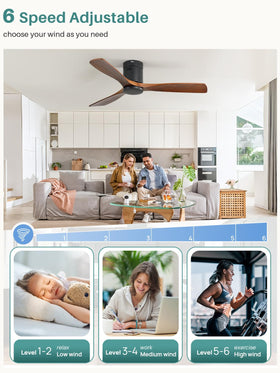 Sofucor dark brown and black finish on a modern ceiling fan