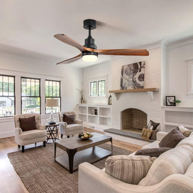 Sofucor living room setup with a 52-inch ceiling fan.