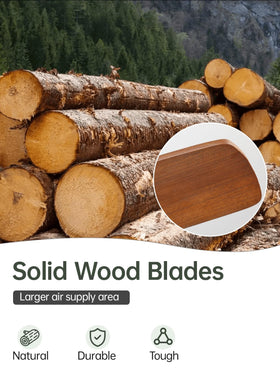 Sofucor solid wood blades in a modern flush-mount design.