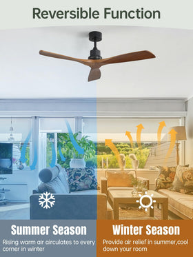 Sofucor walnut finish ceiling fan complements modern interiors