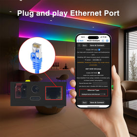 Energy-saving relay reduces idle power for efficient ambient lighting.