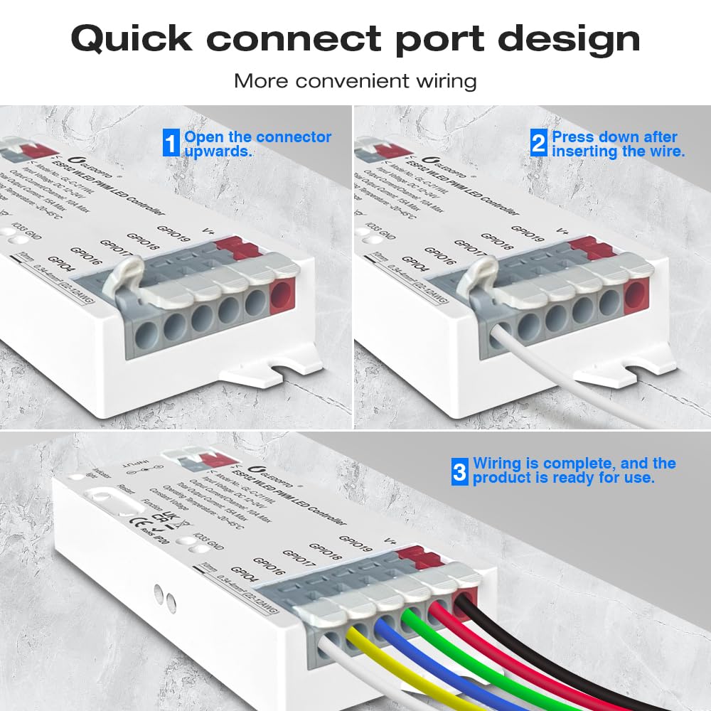 Sogledwow GLEDOPTO revised wiring terminal enables fast installation.