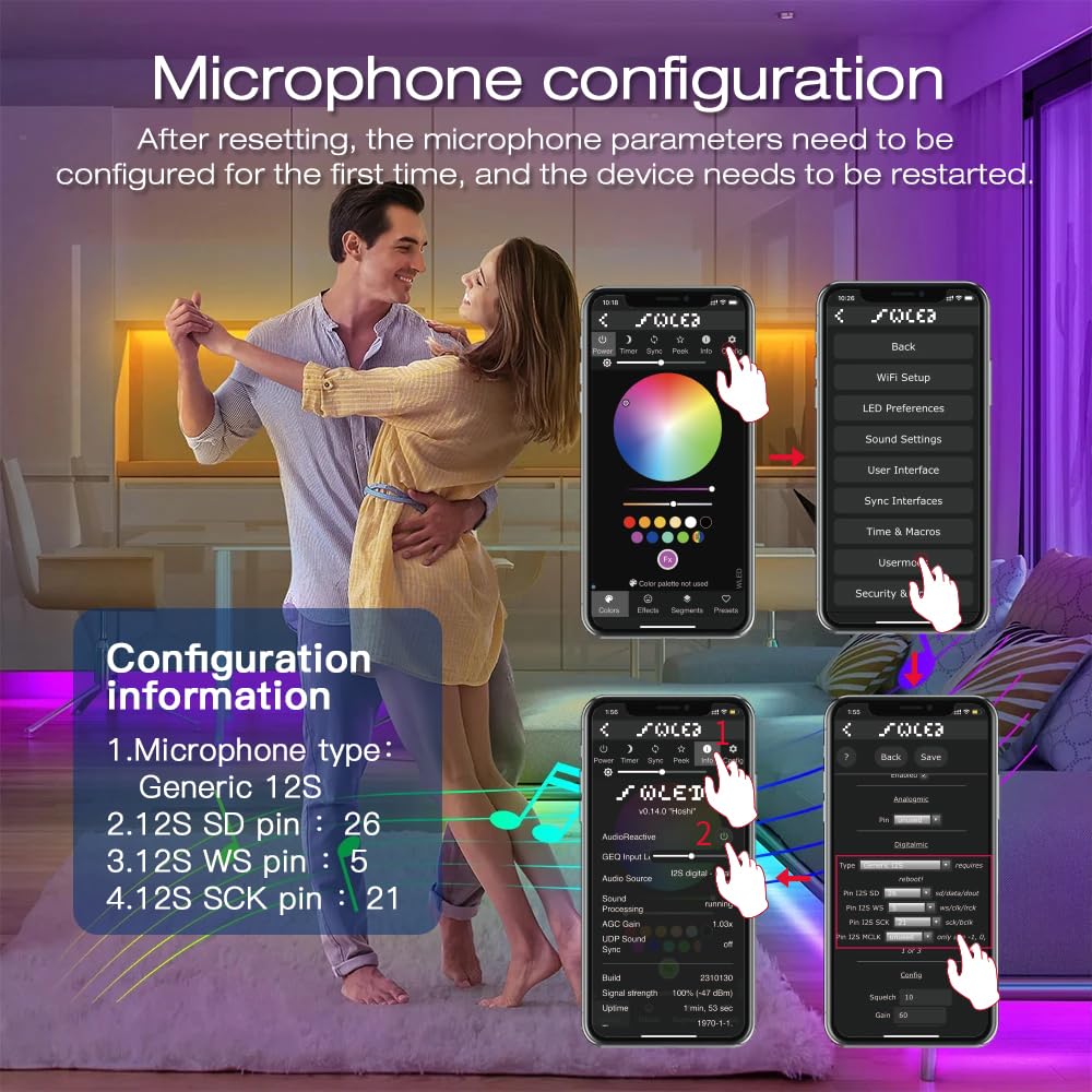 Sogledwow GLEDOPTO WLED ESP32 mini controller with music mode for rhythm lighting.