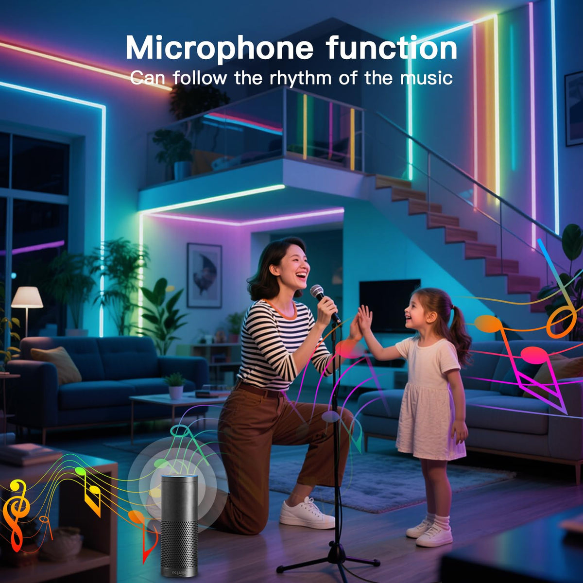 Sogledwow mic sensor enables sound-reactive lighting for ambient effects.