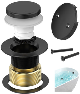 Sogmeter matte black tub drain kit full assembly for easy replacement