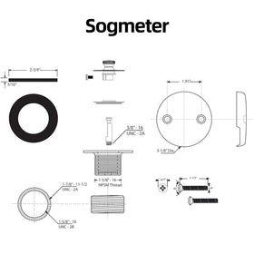Sogmeter universal-fit label confirms compatibility with standard US/CA tubs