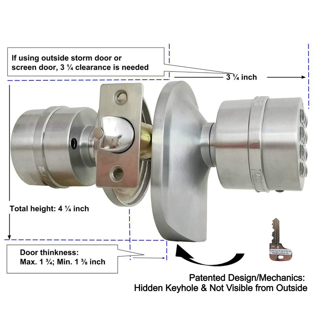 SoHoMiLL backup mechanical key included for reliability.