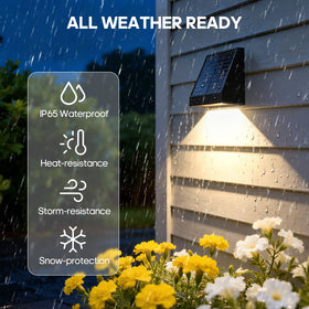 Soiarllt solar wall light IP65 durability withstands rain and cold for outdoors.