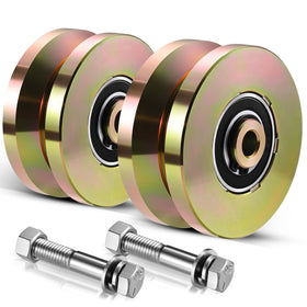 Soiiw gate roller front view showing sturdy 4-inch wheel for smooth movement