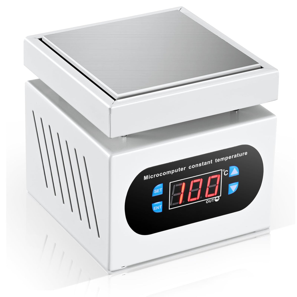 Soiiw soldering hot plate top view shows compact 100x100mm plate for precise preheating