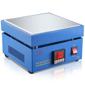 Soiiw soldering hot plate top view shows compact 200x200mm platform for precise preheating.