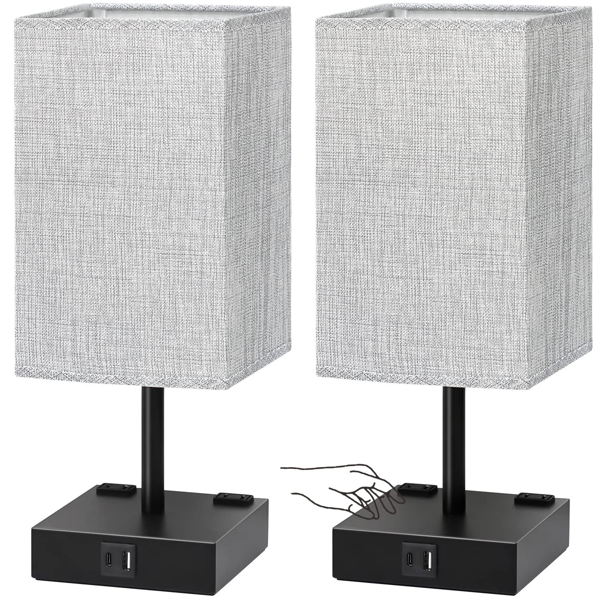 Soilsiu bedside lamp base in black with a soft, even glow for reading