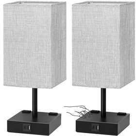 Soilsiu bedside lamp base in black with a soft, even glow for reading