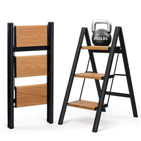Soladder 3 Step Ladder with anti-slip pedals for secure footing.