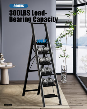 Soladder 6 Step Ladder anti-slip feet prevent sliding on floors.