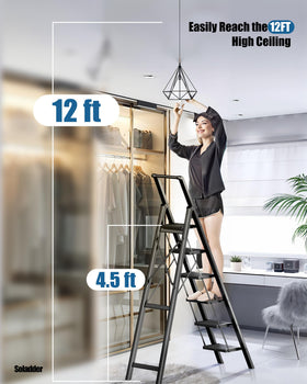 Soladder 6 Step Ladder lightweight design for easy transport around home.