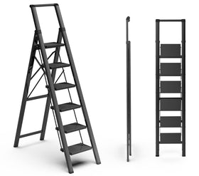 Soladder 6 Step Ladder top handle for stable ascent and safety.