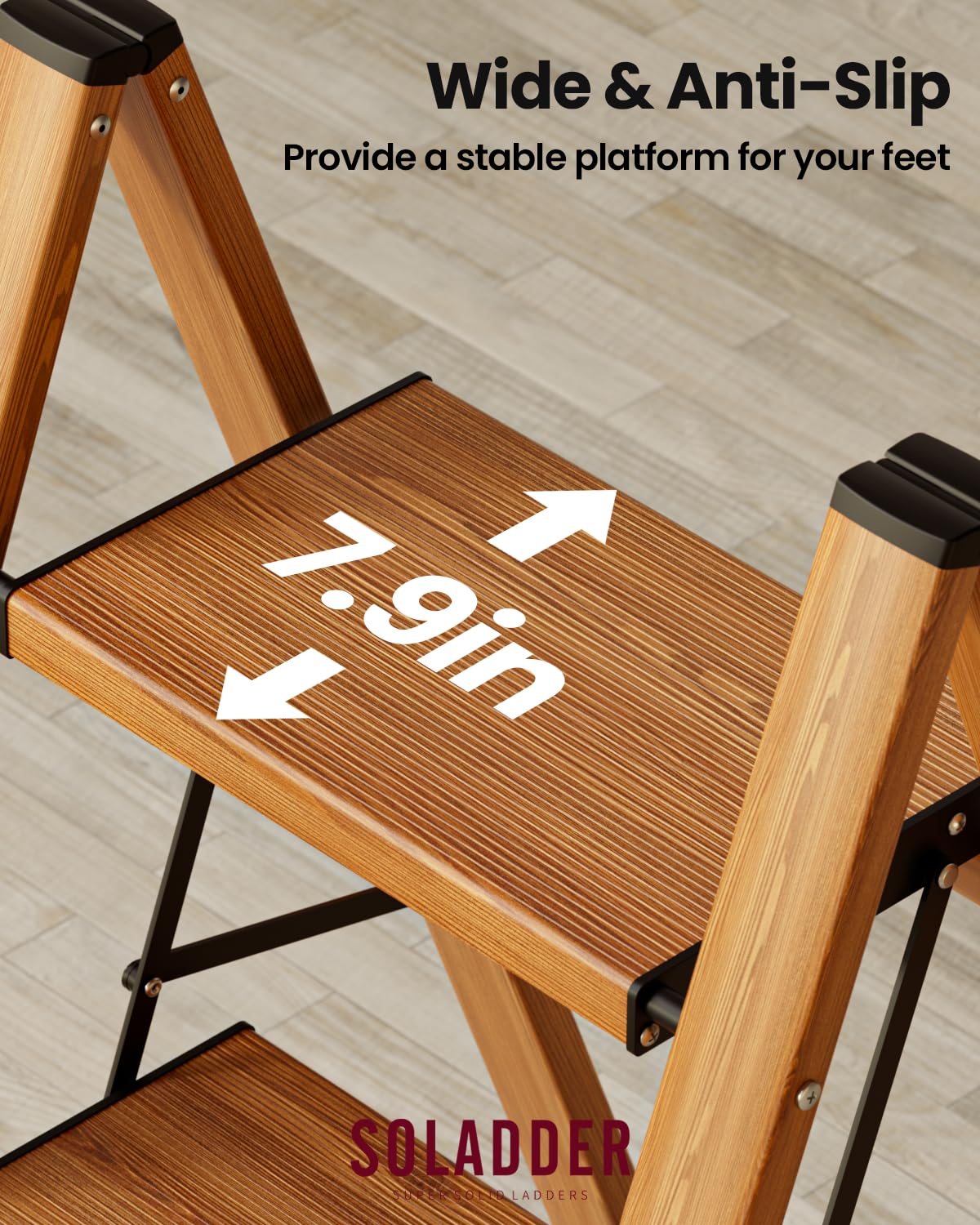 Soladder fully assembled 3-step ladder ready to use