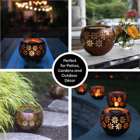 Solar Fire Bowl heavyweight construction for durable garden lighting