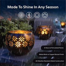 Solar Fire Bowl matte black finish complements modern outdoor spaces