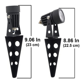 Solar Light Mart MINI 50X twin spotlight side view shows compact, durable build