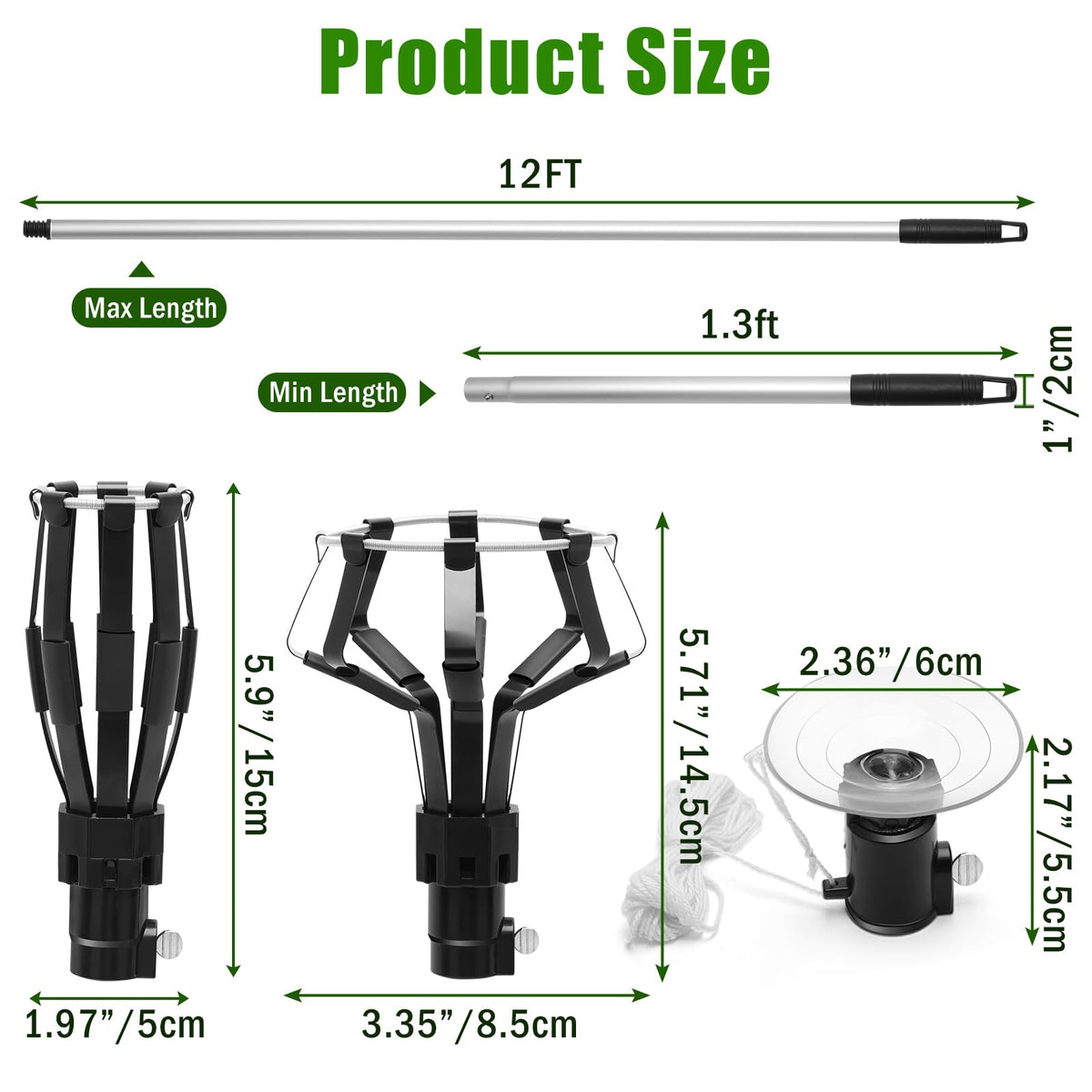 Solaradgy adjustable 16.5-inch poles enable precise height customization.