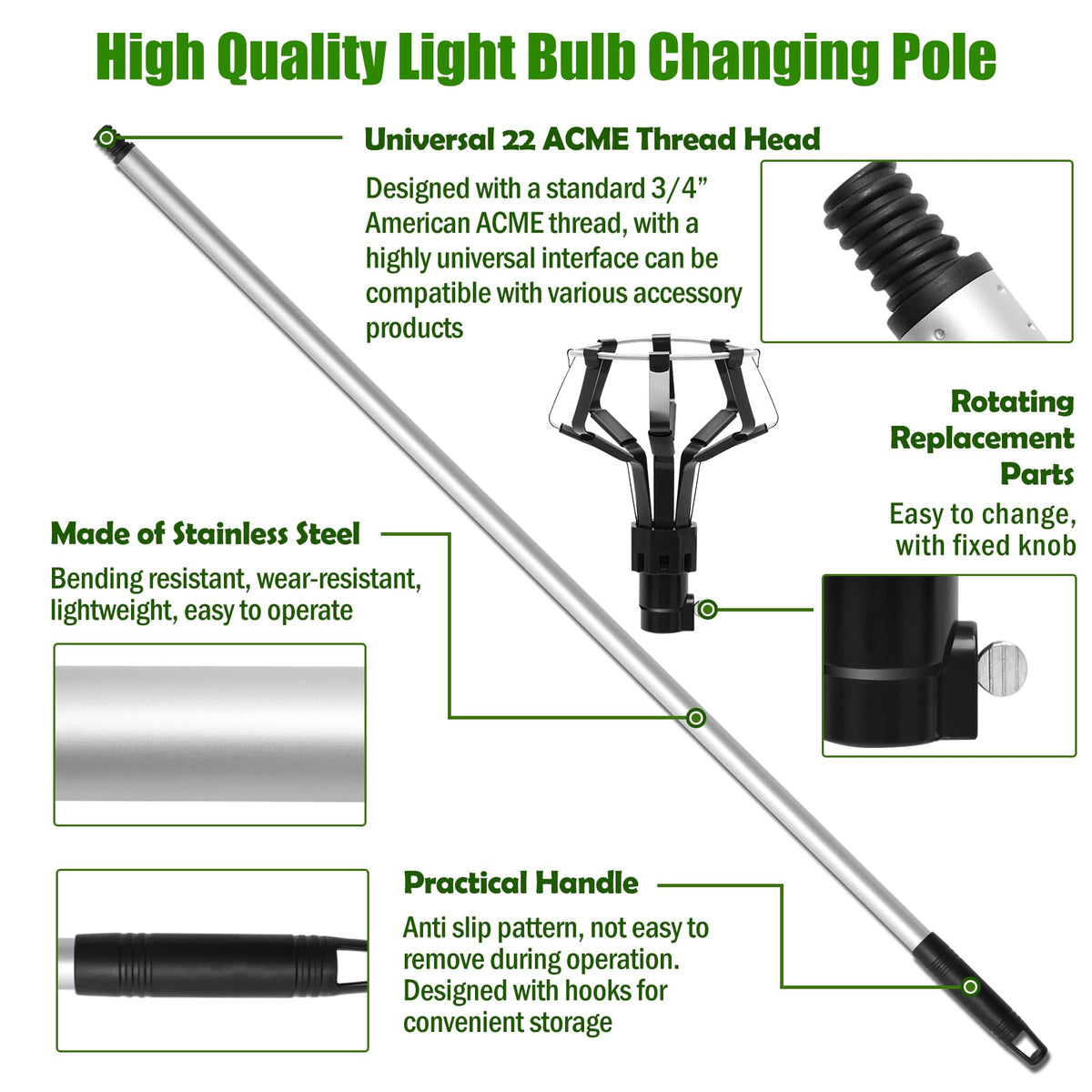 Solaradgy eight-finger cages provide secure bulb grip during swaps.