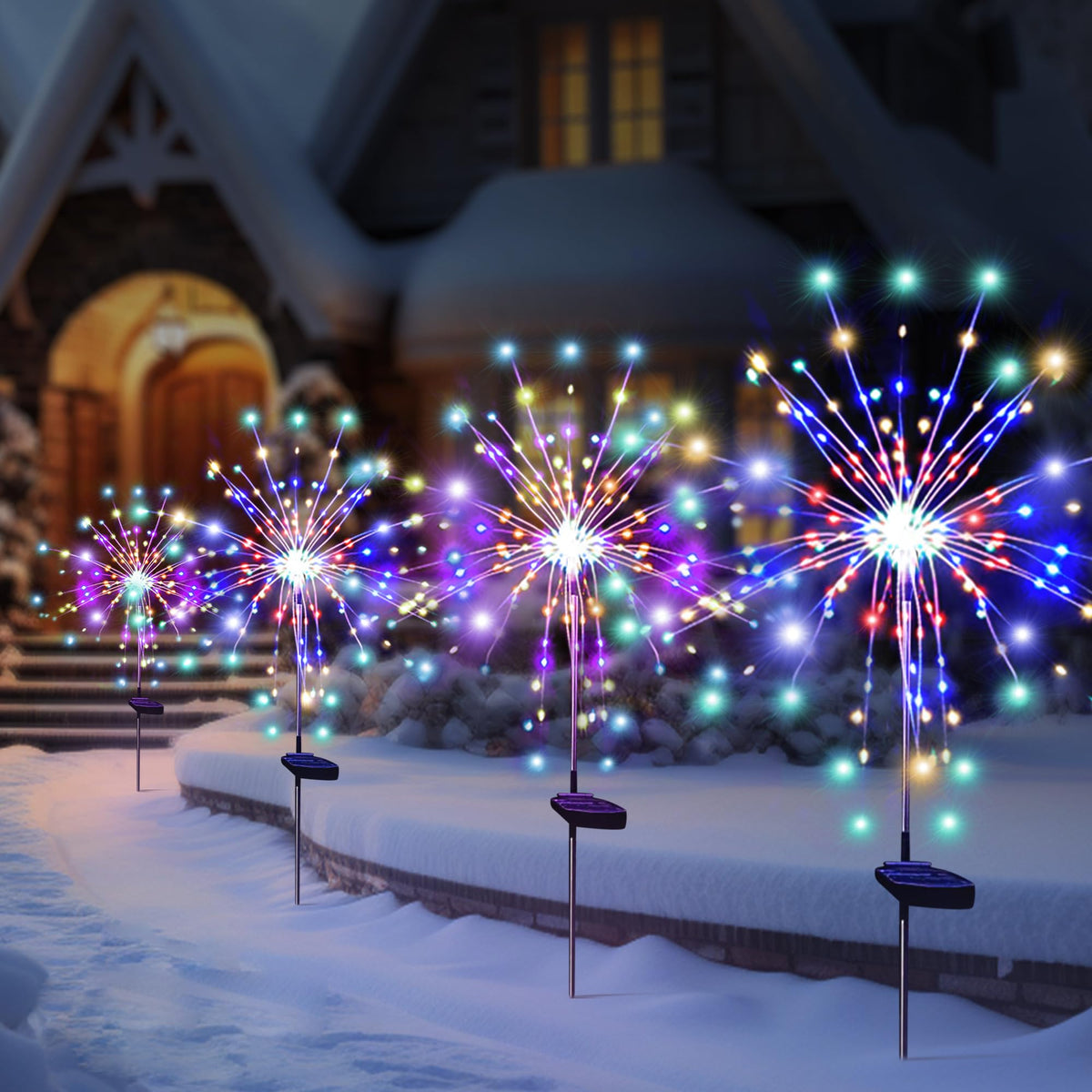 SolarEra waterproof outdoor solar lights provide weatherproof illumination for patios and walkways.