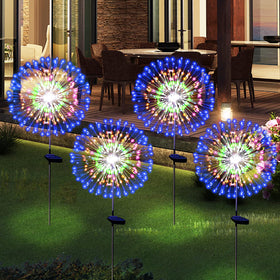 SolarEra 180LED solar sparklers closeup highlights vibrant, energy-efficient illumination.