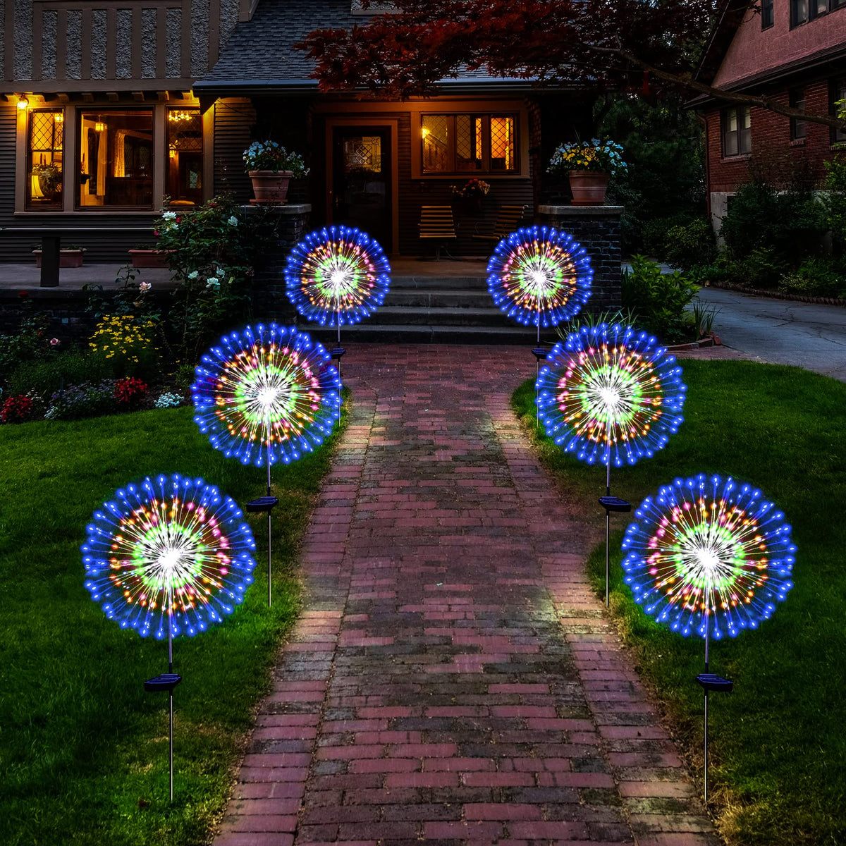 SolarEra waterproof solar garden lighting withstands rain for year-round decoration.