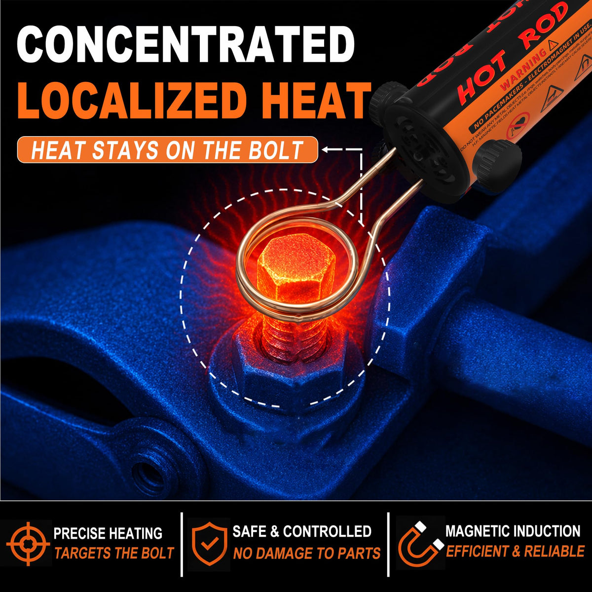 Solary 1200W induction heater in action for fast heating