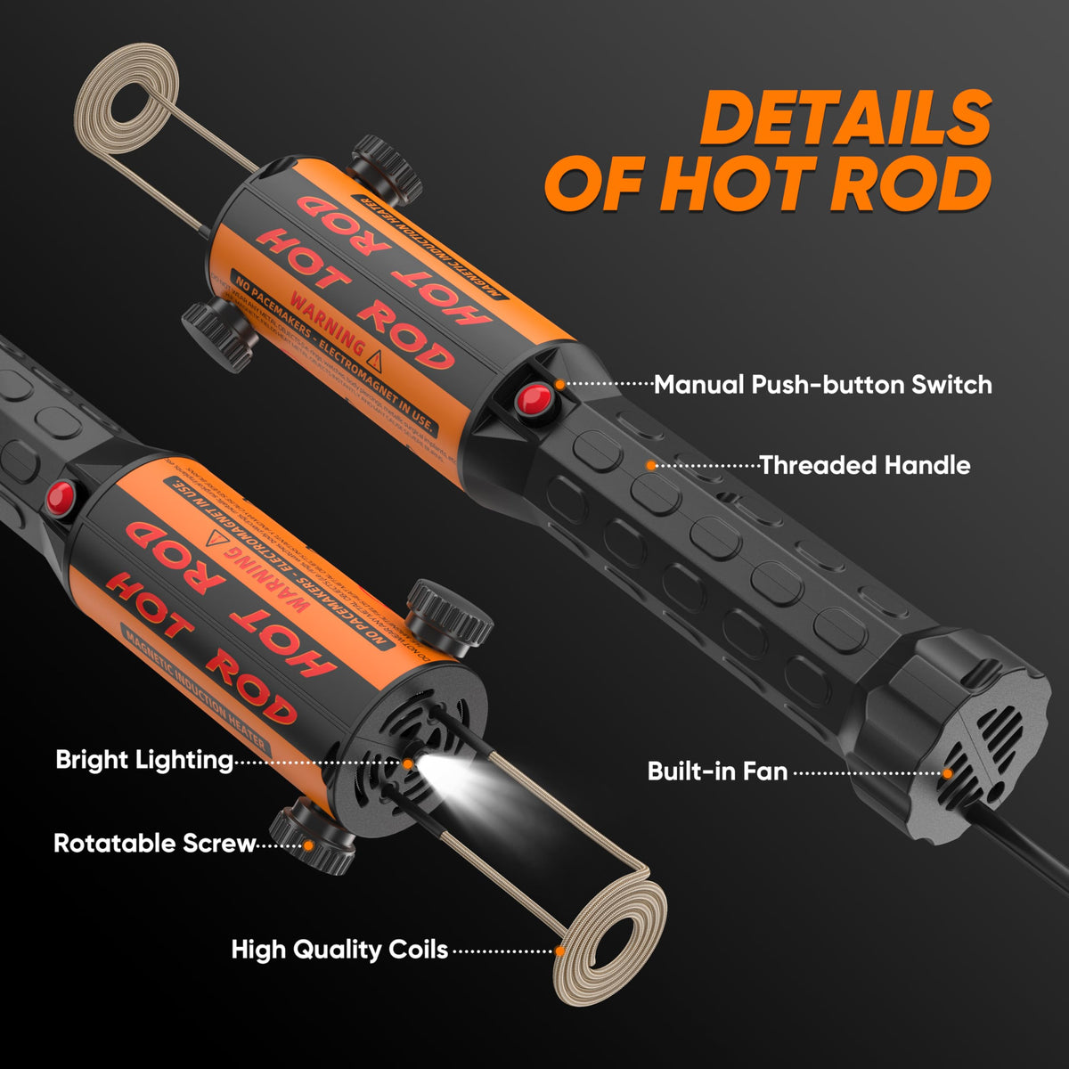Solary induction bolt heater tool built-in LED lighting for precise visibility.