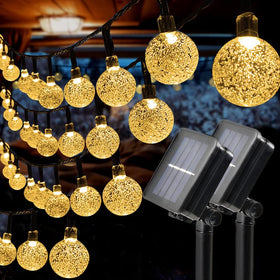 Solatec solar string lights with 60 LEDs stretch 40 feet for flexible ambient lighting.
