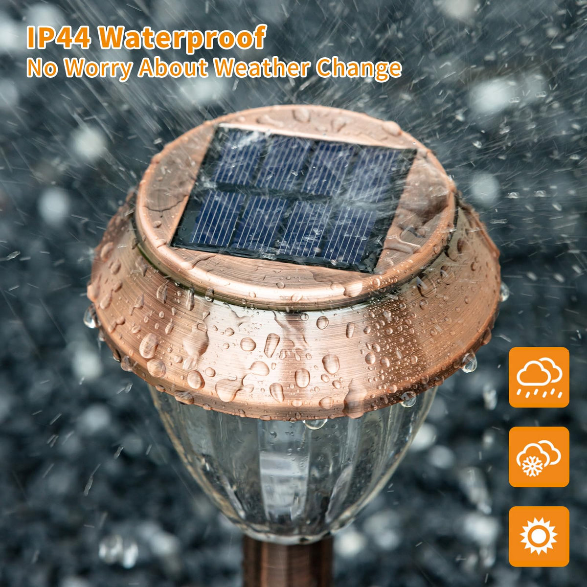 SOLATINO solar lights automatically turn on at dusk and off at dawn.
