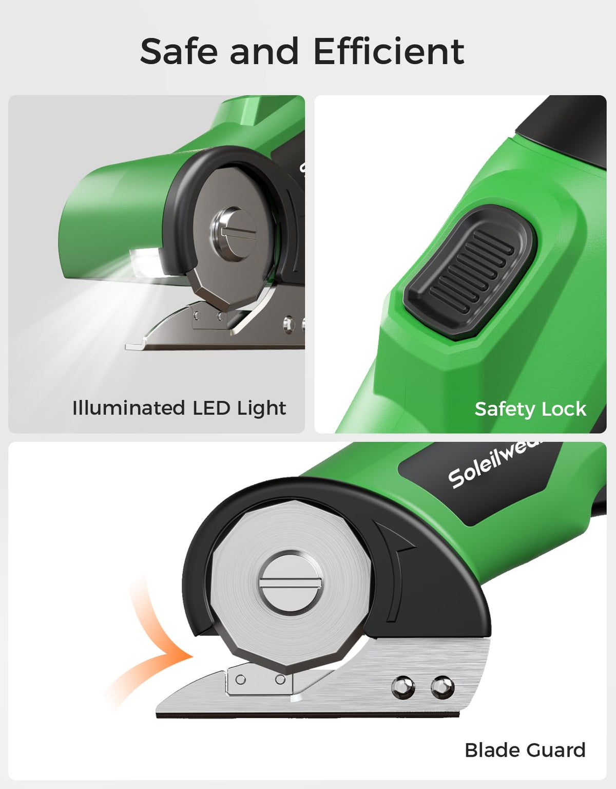Soleilwear ergonomic grip design reduces wrist strain