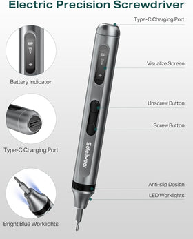 Soleilwear mini screwdriver in hand with slip resistant grip