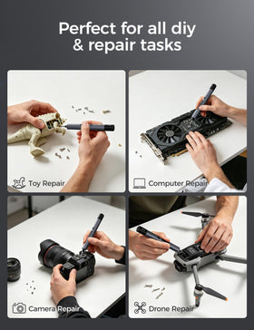 Soleilwear screwdriver in use on a laptop for repair work