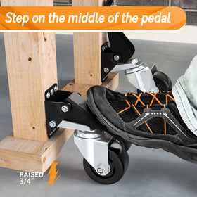 Solejazz step-down caster wheels lift a bench for easy movement